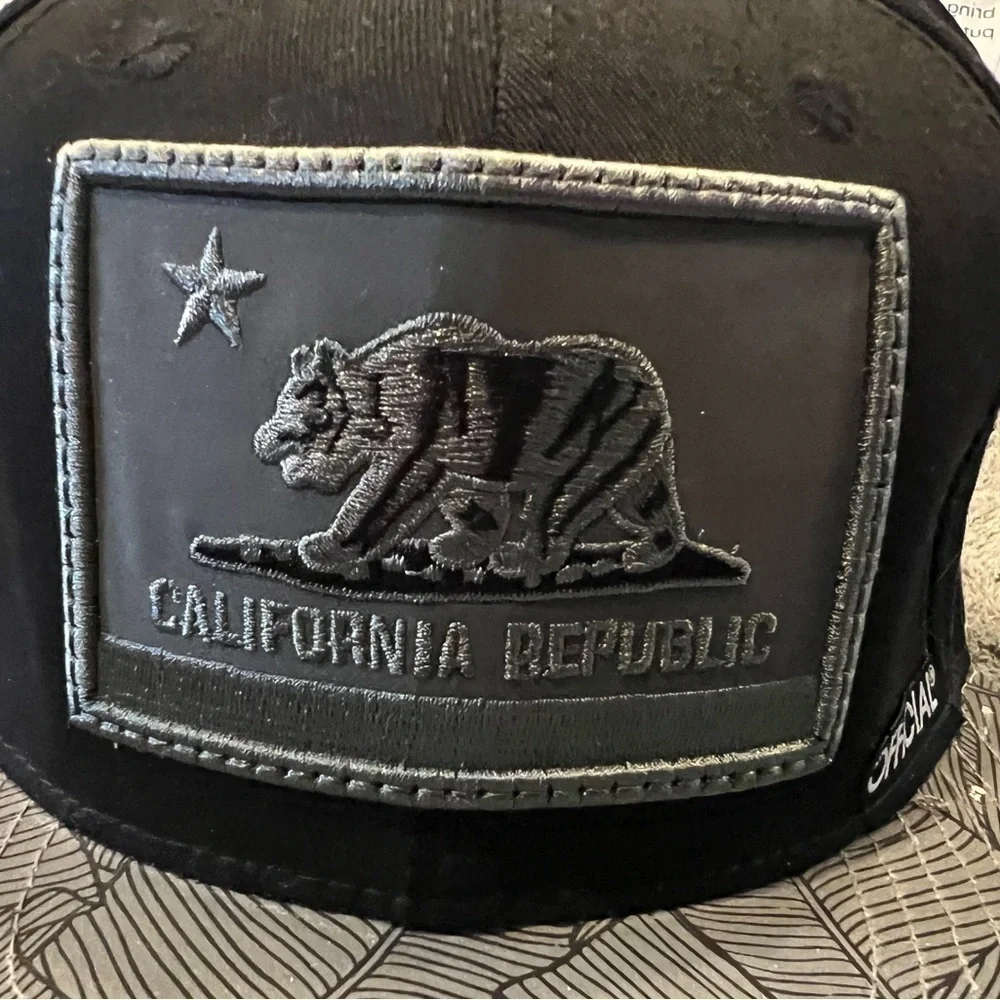 Official California Republic Flag Bear Gray Black Snapback